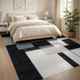thumbnail image 3 of ODIKA 8'x10' Washable Area Rug Durable, Non-Slip Abstract Modern Brushstroke With Minimalist Geometric Accents for Living Room, Under Sectional, Family, 3 of 7