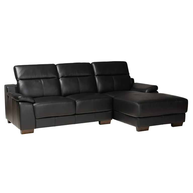 Baxton Studio Reverie Modern Brown Full Leather Sectional Sofa with Right Facing Chaise Baxton Studio Reverie Modern Brown Full Leather Sectional Sofa with Right Facing Chaise