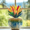 thumbnail image 3 of Darzheoy Stained Glass, Tequila Agave Aloe Potted Plant Windowsill Decor Stained Glass Agave Plant Painted for Home Office Decor, 3 of 9