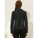 thumbnail image 4 of Chaqueta de mezclilla lavada Allegra K de manga larga con botones y solapa con muesca para mujer Negro S, 4 of 5