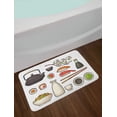 thumbnail image 2 of Wasabi Bath Mat, Traditional Japanese Teapot Sushi Chopsticks Noodle Cherry Blossom Sakura, Plush Bathroom Decor Mat with Non Slip Backing, 29.5" X 17.5", Multicolor, by Ambesonne, 2 of 2