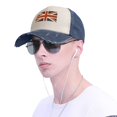 thumbnail image 5 of Men Women Retro British Flag Baseball Cap Golf Dad Hat Adjustable Low Profile Cotton Hat, 5 of 7