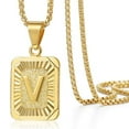 thumbnail image 4 of Womens Mens Gold Filled A-Z Initial Necklace Letter Pendant Box Chain Unisex 22Inch, 4 of 7