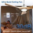 thumbnail image 5 of 42-Inch Burlywood Ceiling Fan with Light: Indoor/Outdoor Use Hanging Fan, Remote & APP Control, High Efficiency with Quiet DC Motor, Timer Function, 5 of 8