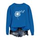 thumbnail image 2 of Gibobby Temperamento Pullover Top Sudadera con capucha sin capucha con estampado de diente de león para el día de San Valentín informal a la moda para mujer (Azul, S), 2 of 3