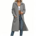thumbnail image 3 of Women's Long Cardigan Sweaters Lapel Full-Zip Sweater Jackets Solid Long Sleeve Cardigans Coat with Pocket Tunic Sweatshirts Loose Outwear Fall Outfits, 3 of 6