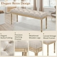thumbnail image 6 of Dycanpo 44'' End of Bed Bench, Vintage Upholstered Bench for Entryway, Linen and Wood, 6 of 8