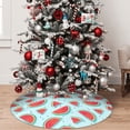thumbnail image 5 of Lsque Watermelon Print Christmas Tree Skirt, Tree Skirt with Ties or Velcro, Perfect for Holiday Decorations, Halloween, and New Year-30", 5 of 7