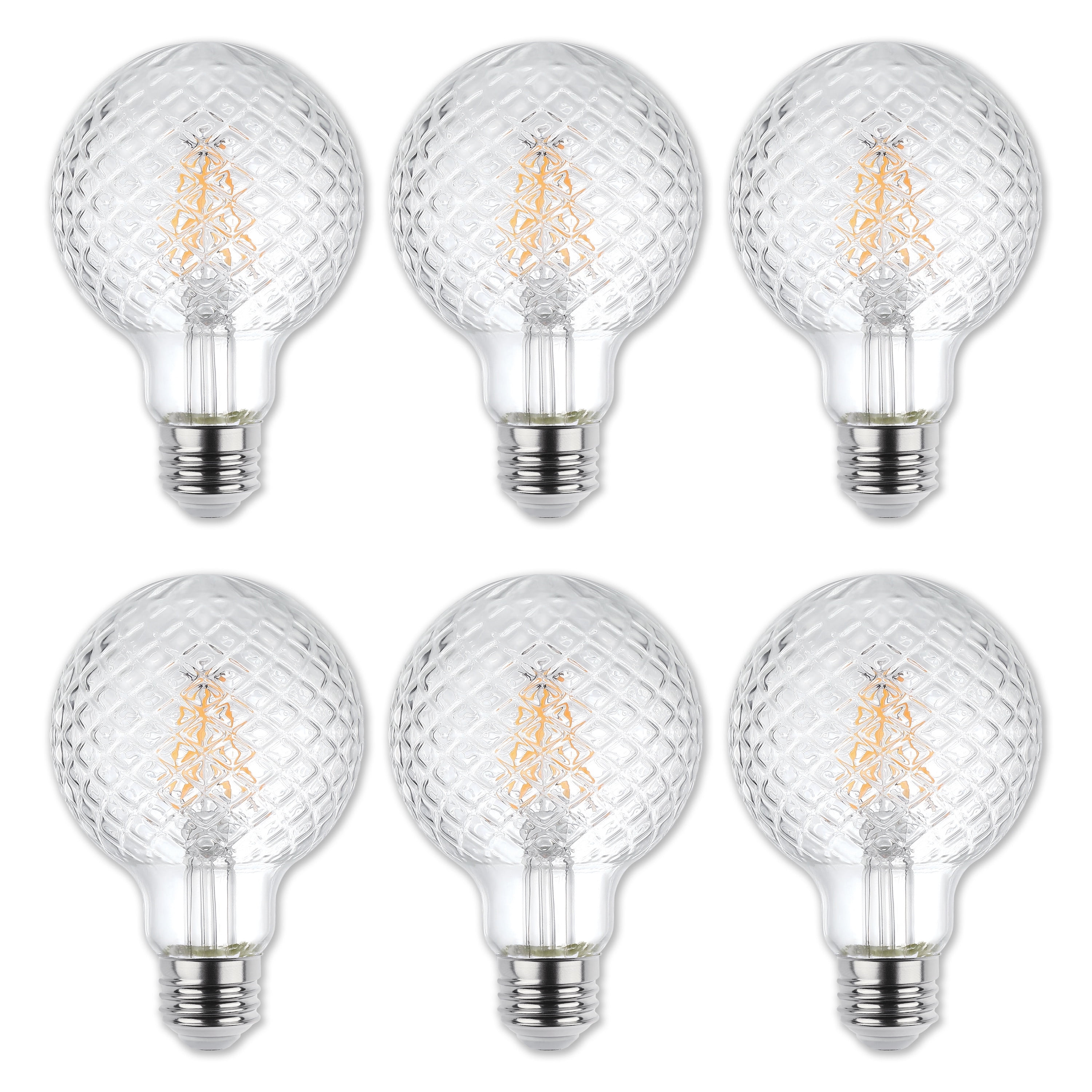 Westinghouse Lighting 5.5 Watt Cut Glass G25 Dimmable Clear Filament LED Light Bulbs (6-Pack)