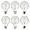 thumbnail image 1 of Westinghouse Lighting 5.5 Watt Cut Glass G25 Dimmable Clear Filament LED Light Bulbs (6-Pack), 1 of 6
