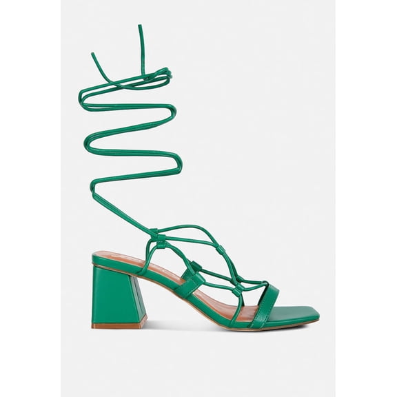 Provoked Lace Up Block Heeled Sandals
