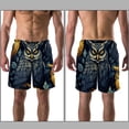 thumbnail image 3 of luoweisi Men's Beach Shorts Quick Dry Swim Trunks with Mesh Lining Cartoon Owl L, 3 of 5