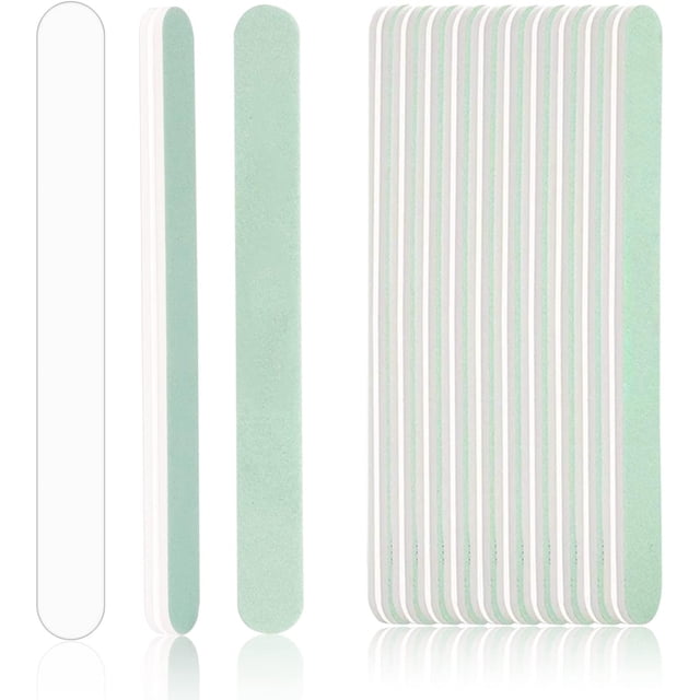 Bloque pulidor de uñas, 10 piezas, kit de pulido y brillo para uñas acrílicas naturales, grano 600 y 3000, verde y blanco, 17,8 x 1,9 x 0,75 cm