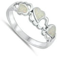 thumbnail image 4 of CHOOSE YOUR COLOR Promise Heart Clouds Ring .925 Sterling Silver Band White CZ Female Size 6, 4 of 4