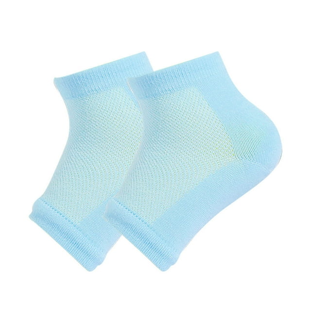 1 Set Gel Heel Socks Woolen Toeless Comfortable Open Toe Silicone Beauty Hosiery Spa Experience Adjustable Ankle Kit for Summer Night Mesh Blue