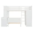 thumbnail image 7 of Royard Oaktree Twin Size Loft Bed with a Twin Stand-alone Bed Wood Loft Bed Frame with Desk, Shelves, and Wardrobe-White, 7 of 7