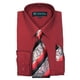 thumbnail image 1 of Camisa de vestir Fortino Landi de manga larga para hombre con corbata y pañuelo a juego SG21B, 1 of 2