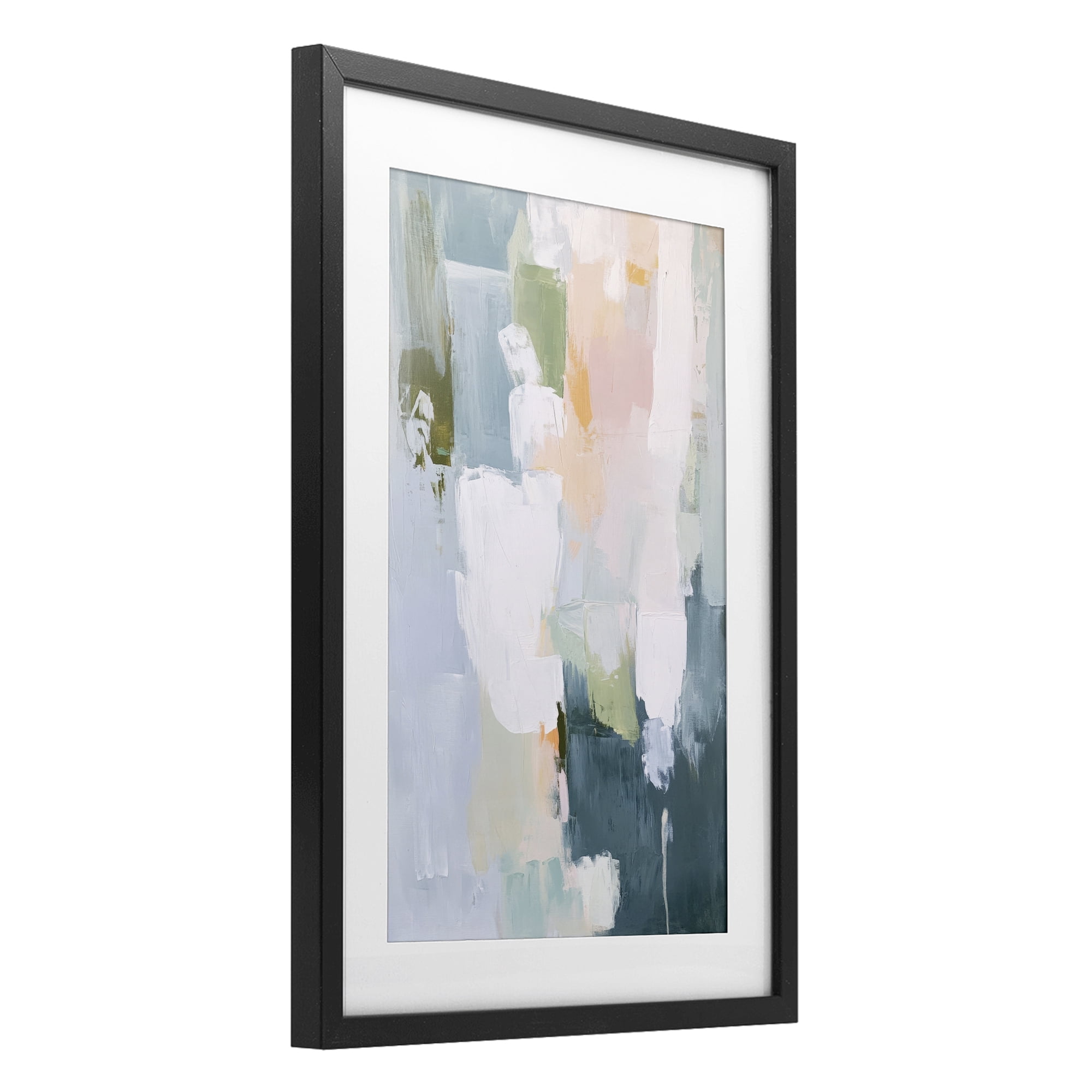 Stupell Industries Abstract Pastel Brushstroke Composition Black Framed Print Under Glass, design by Petal Prints Design