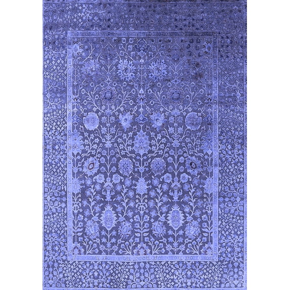 Ahgly Company Indoor Rectangle Oriental Blue Industrial Area Rugs, 5' x 7'