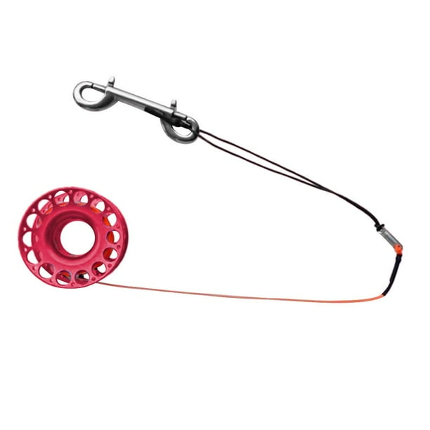 Carrete de Aleación de Aluminio Premium Multiusos Cola 15 M 30 M Clip de Perno Doble Extremo Doble Buceo Rosado