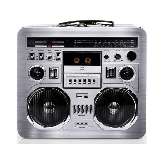 80's Boombox Radio Lunchbox Tin Tote