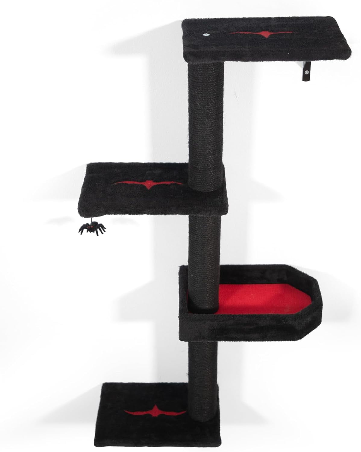 Cat Hammock Wooden Wall-Mounted Shelves Cat Climber Set of 5, Floating Cat Perches, Hanging Cat Beds for Sleeping/Playing/Climbing-Modern Cat Bed & Furniture for Large Cats Or , Gothic
