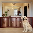 thumbnail image 4 of Trimate: 4 Panel Dog Gate - Mahogany - Foldable Wooden Freestanding Pet Gate, 80"L x 23.6"H, For Doorways, Halls & Stairs, 360 Degree Rotated Hinges, 4 of 7