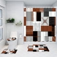 thumbnail image 7 of All Smiles 4-Piece Bathroom Sets Shower Curtain Set with Non-Slip Rug and Toilet Lid Cover,Brown, 7 of 7