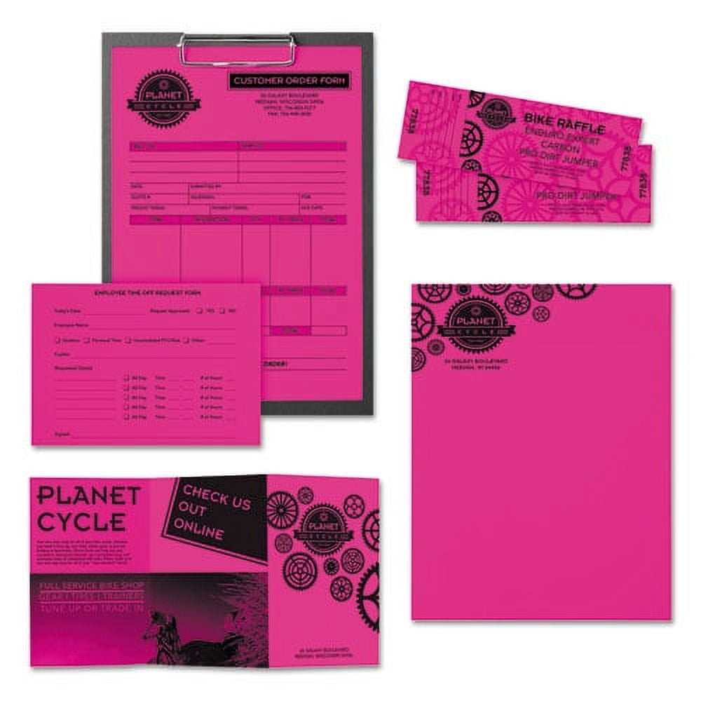 Astrobrights, Color Paper, 24 Lb, 8.5 X 11, Fireball Fuchsia, 500/ream | Bundle of 5 Reams