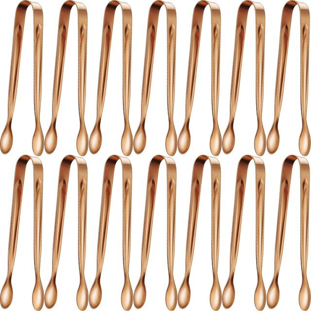 12 piezas de clip de azúcar para hielo, de acero inoxidable, mini clip para servir, clip para aperitivos, pequeño clip de cocina para fiesta de té, café, bar, cocina (plata, 4.3 in) Zhivalor JQWJ043-3