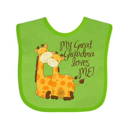 

Inktastic My Great Grandma Loves Me! Gift Baby Boy or Baby Girl Bib