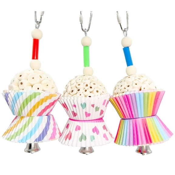 1563 Tutu Chew Three Natural Shredding Sola Mandarin Bird Toys by M&M