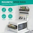 thumbnail image 2 of ZeenArt 3 Pack Magnetic Spice Rack, Refrigerator Spice Rack Organizer with Metal 10-Hooks, Black, 2 of 7