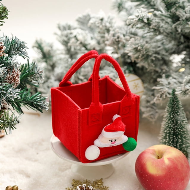 Sacs de Style Noël, Sacs Fourre-Tout Lavables, Sacs d'Emballage Réutilisables Père Noël, Sacs d'Emballage de Noël pour Fournitures de Fête de Noël, Bonbons, Sacs Cadeaux
