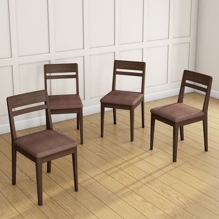 Crew Upholstered Dining Chair (4 pack) Walnut/Coffee