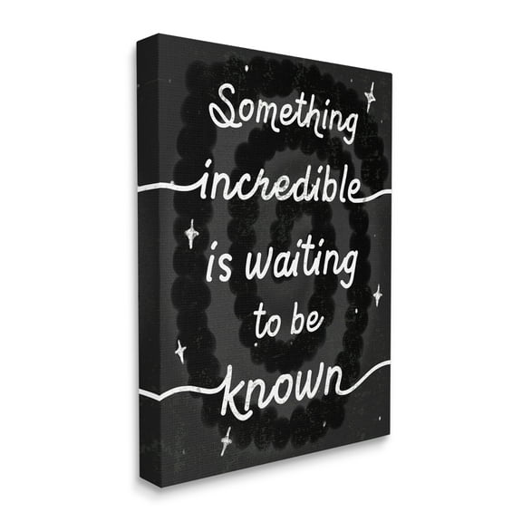 Stupell Industries Something Incredible Is Waiting Phrase Retro Spotted Spiral Classic Painting Gallery-Wrapped Canvas Print Wall Art, 36 x 48, Design by Daphne Polselli
