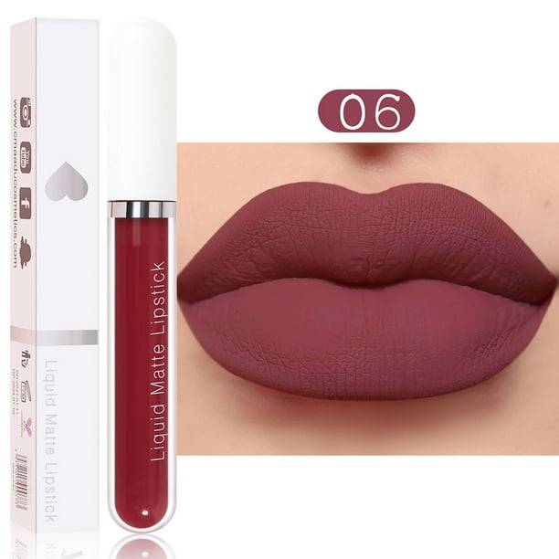Lápiz labial mate de 18 colores, antiadherente, resistente al agua y de larga duración, 2,5 ml.