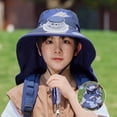 thumbnail image 2 of Krdevn Kids Solar Fan Hat with Wide Brim for Sun Lightweight Cap for Outdoor Activities Adjustable Breathable Design for Boys and Girls Size:One Size, 2 of 4
