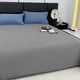 thumbnail image 4 of Sábana de poliéster de color liso de 180 x 230 cm | Sábana de fibra suave y lavable | Ropa de cama duradera y resistente a la decoloración | Sábana de fácil cuidado para todos los tamaños de, 4 of 5
