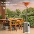 thumbnail image 4 of EAST OAK Anti-rust 50,000 BTU Patio Heater for Outdoor Use With Double-Layer Stainless Steel Burner, Table Design and Wheels, Propane Patio Heater for Home and Commercial, Stainless Steel, 4 of 9