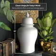 thumbnail image 4 of Red Lantern 32" White Porcelain Temple Jar, 4 of 7