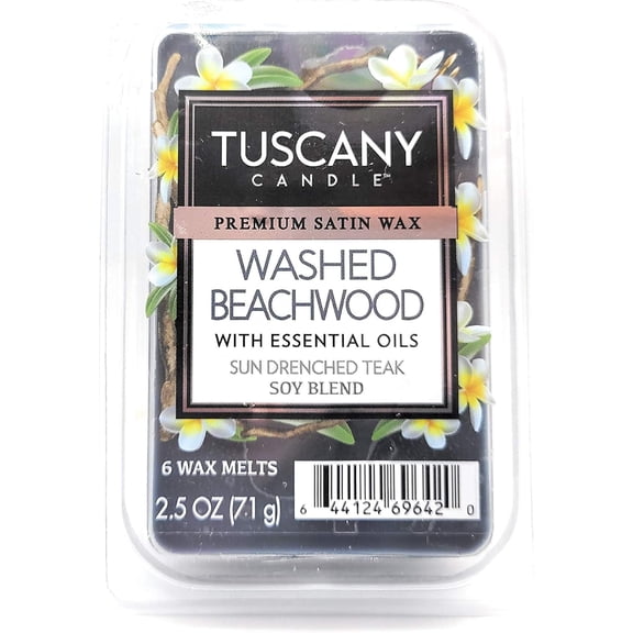 Tuscany Candle Wax Melts Washed Beachwood 2.5 oz Satin Wax