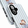 thumbnail image 2 of Love Like Jesus Curious Monkey Phone Case, Cute Brushing Teeth Cartoon iPhone Cover Blue Striped Pattern for iPhone 17 16 15 14 13 12 11 Plus Pro Max Mini, 2 of 6