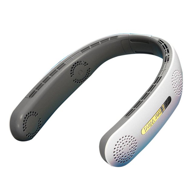 Ventilador de cuello colgante con refrigeración por aire, ventiladores personales sin hojas para viajes deportivos (blanco) Tmvgtek excursión de campamento