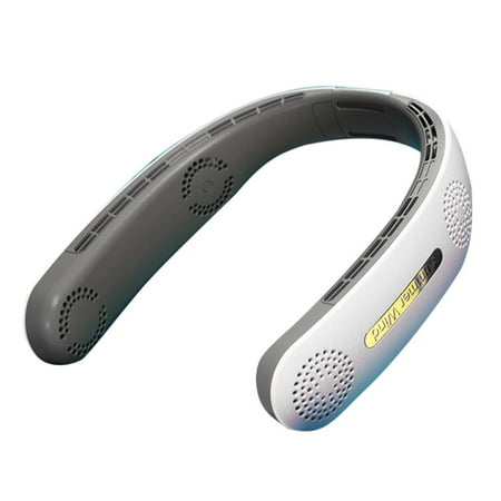 

Air Cooling Hanging Neck Fan Sports Travel Leafless Personal Fans (White)