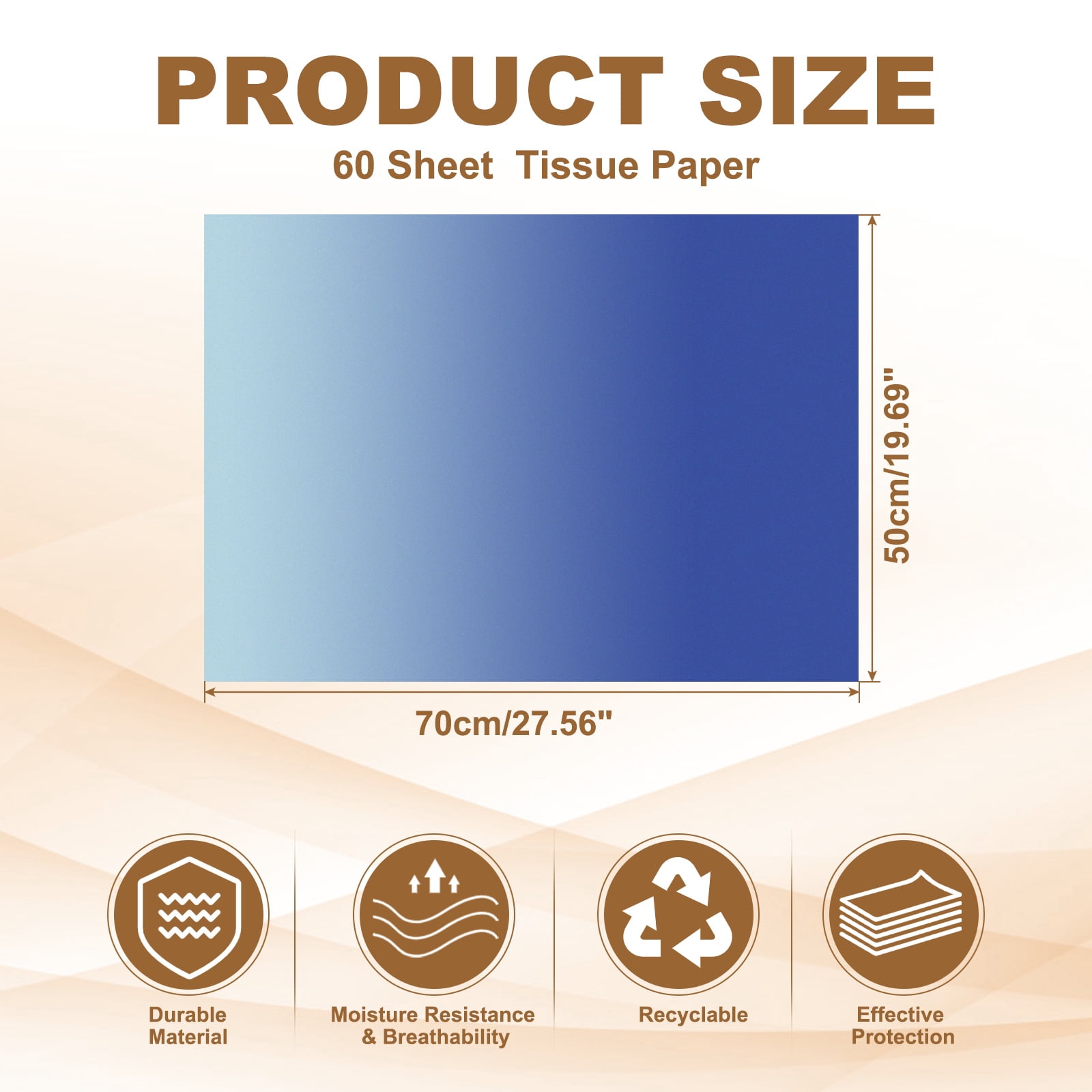 Uxcell 60 Sheets Colored Tissue Paper Bulk for Gift Bags, 27.6x19.7" Blue Sky Assorted Color Wrapping Paper for Craft Holidays Christmas Birthday Wedding Filler Flower Decor