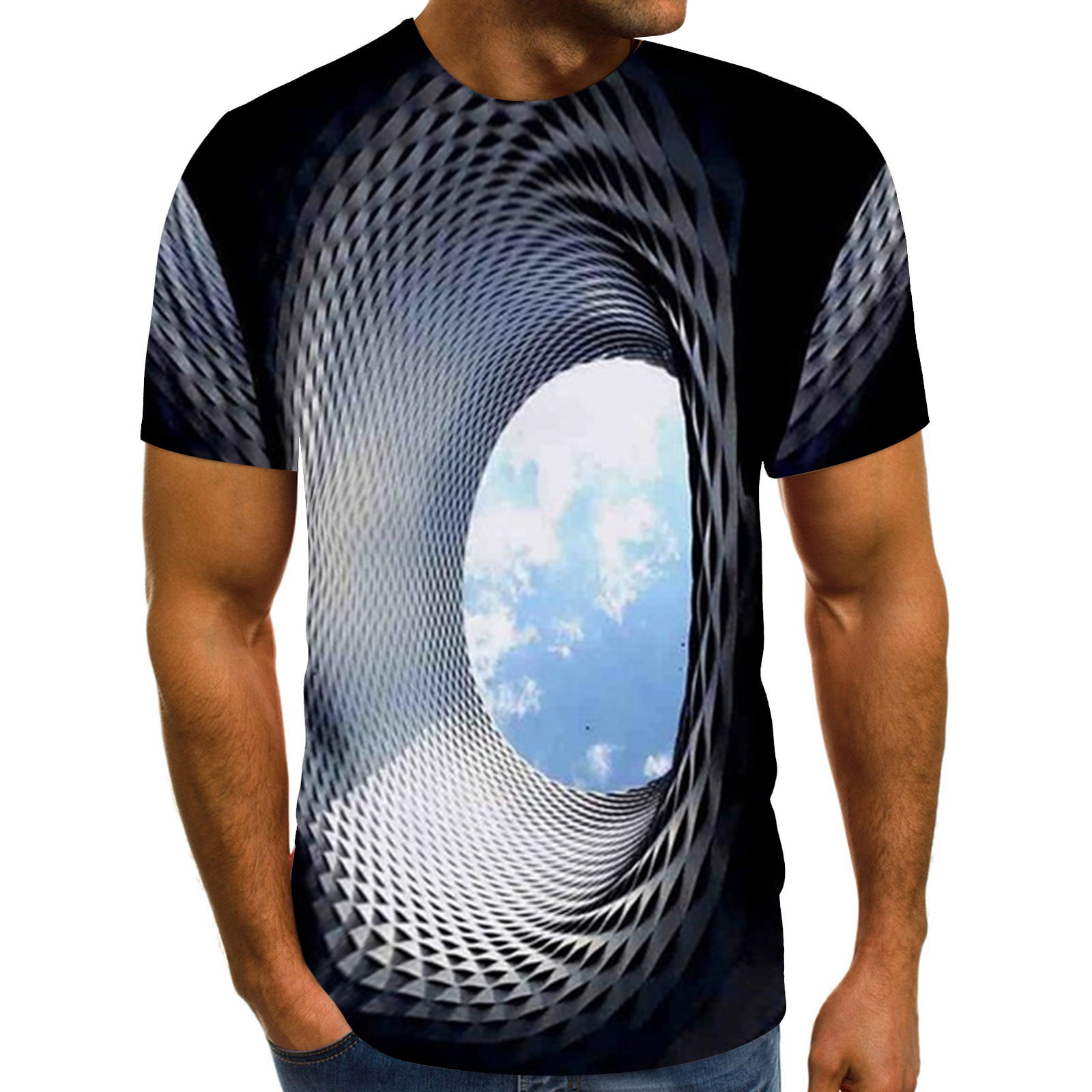 Mens Party Shirt Graphic Tees Casual 3D Creative Printed Shirts Round Neck Short Sleeve Shirt Top Light Weight T-Shirt 