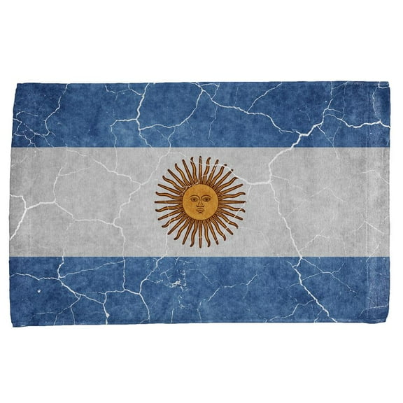 Distressed Argentina Flag All Over Hand Towel
