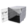 thumbnail image 3 of Whales Dog Crate Cover, Repeating Monochrome Pattern of Fish Tails Underwater Grunge Drawn Brushstrokes, Easy to Use Pet Kennel Cover for Dogs, 35" x 23" x 27", White Indigo, by Ambesonne, 3 of 6