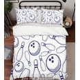 thumbnail image 1 of 3D White Bowling Quilt Cover Set Bedding Set Pillowcases 18, 1 of 2